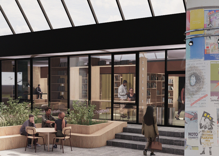 WEB Grønnegården Kig Mod Bibliotek