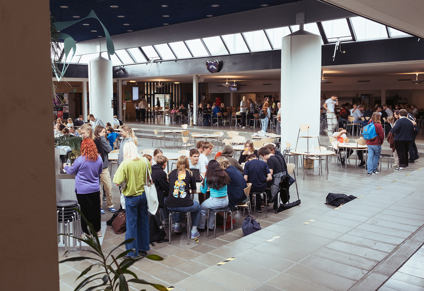 Fællesskab i Grønnegården på Mariagerfjord Gymnasium