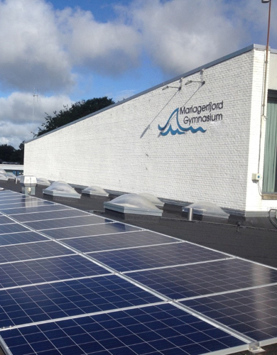 Solcelleanlæg på Mariagerfjord Gymnasium i Hobro