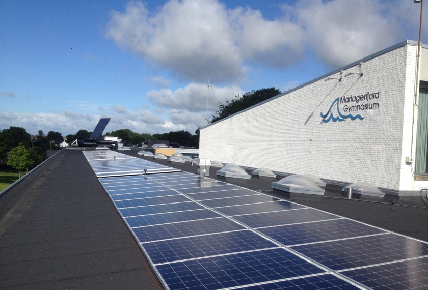 Solcelleanlæg på Mariagerfjord Gymnasium i Hobro