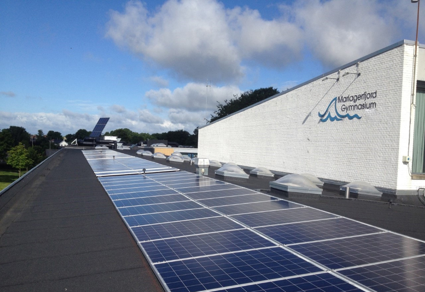 Solcelleanlæg på Mariagerfjord Gymnasium i Hobro