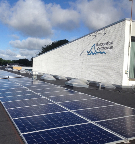 Solcelleanlæg på Mariagerfjord Gymnasium i Hobro
